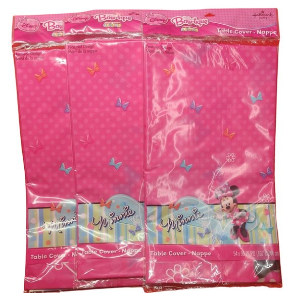 Disney Other - Lot of 3 Minnie Mouse HALLMARK Party Table Cloth